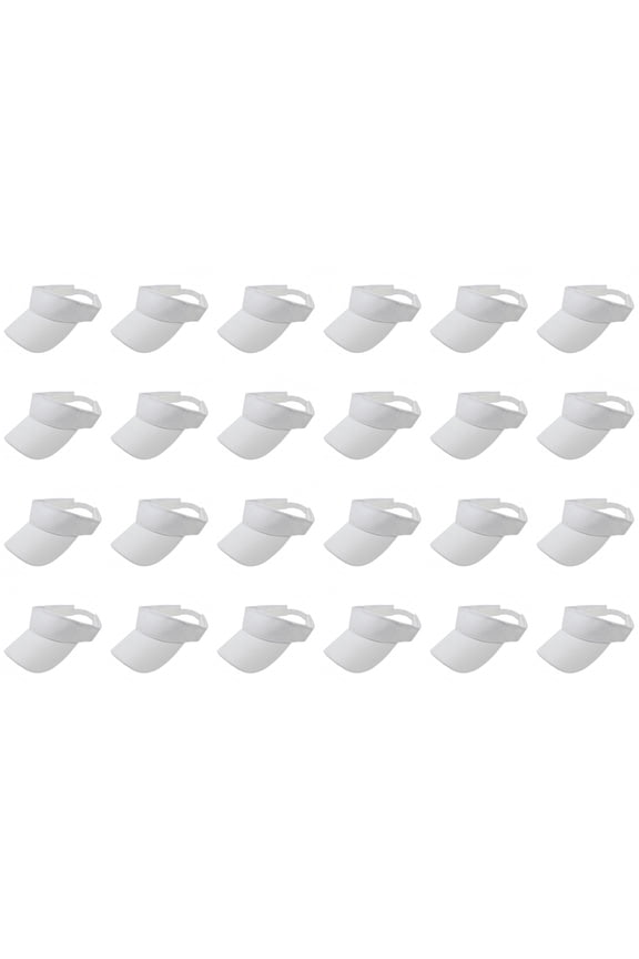24 Pack Bulk Sun Visors Ideal for Events Teams or Promotions (White)