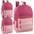 thumbnail image 1 of 24 Pack of Bulk Wholesale 17 Inch Multi Pocket Backpacks with 2 Front Zippered Accessory Pockets and Large Main Compartment for Travel and Commuting in Raspberry, 1 of 7
