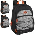 thumbnail image 1 of 24 Pack of Bulk Wholesale 17 Inch Multipocket Dual Zipper Bungee Cord Backpacks for Men, Women, Teens, Students, Classrooms, Gym, Travel, Commute and Recreation in Heather Gray & Black Pack, 1 of 2