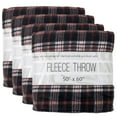 thumbnail image 1 of 24 pack Trail maker 60”L x 50”W Plaid Color Fleece Throw Blankets in Brown Plaid, 1 of 7