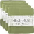 thumbnail image 1 of 24 pack Trail maker 60”L x 50”W Solid Color Hypoallergenic Fleece Throw Blankets in Moss Green, 1 of 9