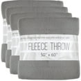thumbnail image 1 of 24 pack Trail maker 60”L x 50”W Solid Color Adult Fleece Throw Blankets in Gray, 1 of 9