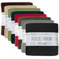 thumbnail image 1 of 24 pack Trail maker 60”L x 50”W Solid Color Hypoallergenic Fleece Throw Blankets in Assorted Colors, 1 of 9