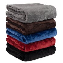 24 Pack of Bulk Wholesale Soft Cozy Plush 60”L x 50”W Lightweight Reversible Microfiber Sherpa Throw Blankets for Adults, Kids, Pets, Beds, Couches and Loveseats in Black, Red, Navy Blue and Gray
