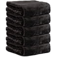 thumbnail image 1 of 24 pack Trail maker Plush 60”L x 50”W Lightweight Microfiber Sherpa Adult Throw Blankets in Black, 1 of 6
