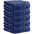 thumbnail image 1 of 24 pack Trail maker Plush 60”L x 50”W Lightweight Microfiber Sherpa Adult Throw Blankets in Navy Blue, 1 of 8