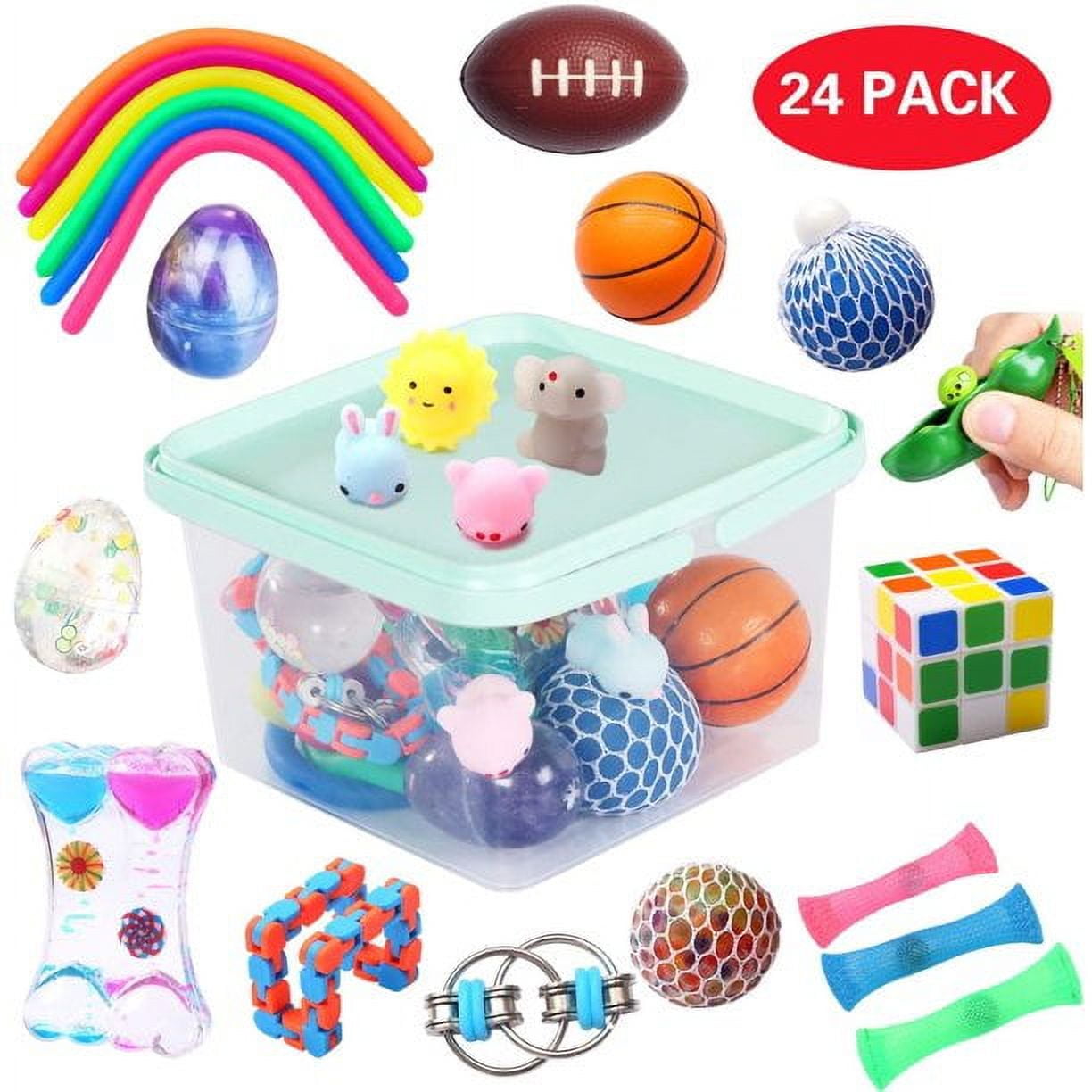 34pcs Fidgets Girls Toys Pack Easter Basket Stuffers Gifts Fidget Toys  Packs Packages Box With Kitty Cat Pop Bee Poppers, Cute Sensory Toy  Keychain