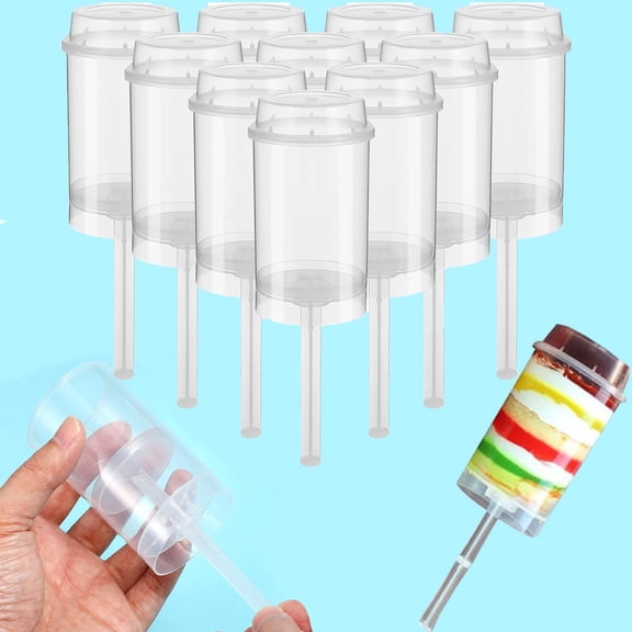 24 Pack Cake Push Pops Containers with Lids, Push Up Cake Pop Containers, Empty Plastic Pushpop Tubes Stand Holder
