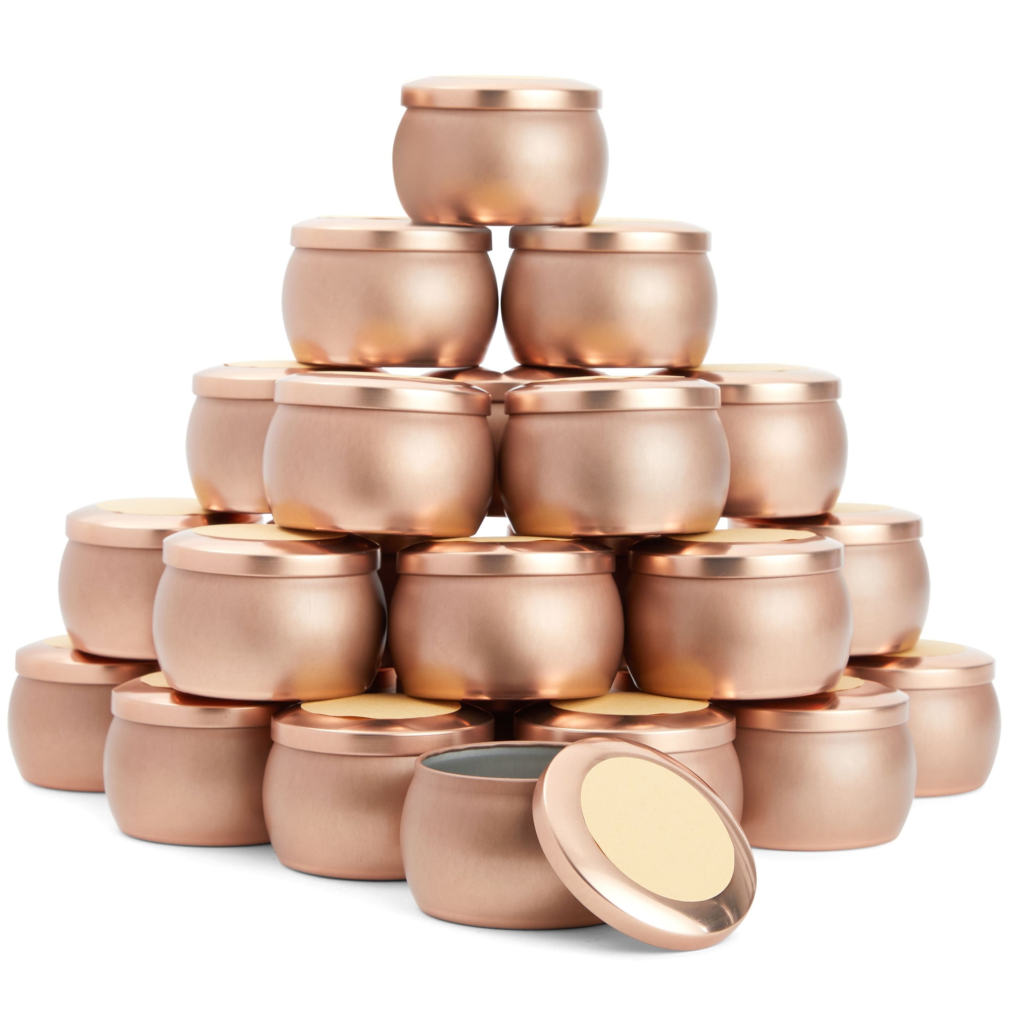 NEXBEXES 8oz Candle Tins with Lids,Gold Candle Jars,Bulk Candle Tins for Making Candles,Candle Making Jars(24PAcK, Gold)