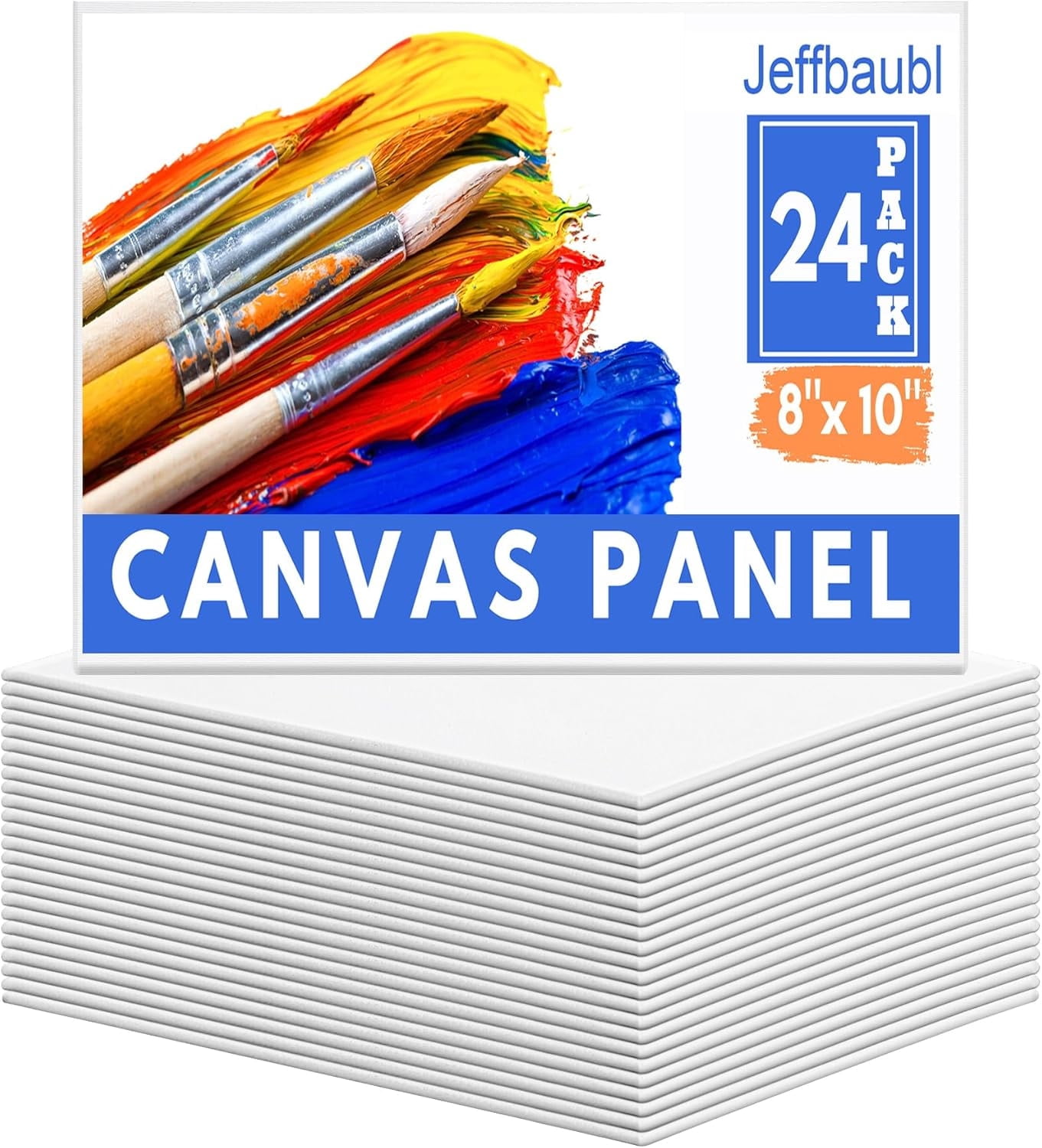 24 Pack Canvas Boards for Painting,8 x 10 inch Cotton Canvas Panels,Gesso Primed Acid-Free Painting Canvases,Blank Canvases for Acrylic Watercolor Oil Tempera Paints