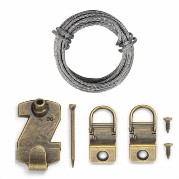 24 Pack: Canvas Flat Mount Wire D-Ring Hanger Kit