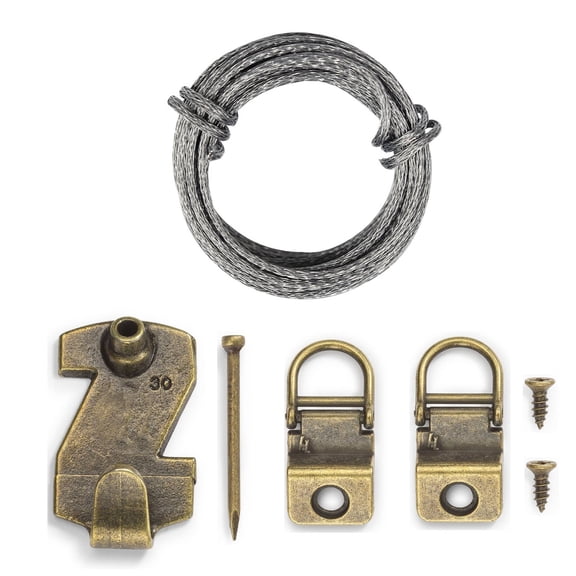 Canvas Flat Mount Wire D-Ring Hanger Kit, 24 Pack