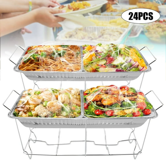 24 Pack Chafing Wire Racks Buffet Stand for Dish Serving Trays Food Warmer Catering