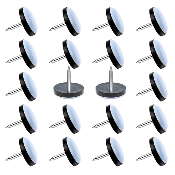 24 Pack Chair Glides, Nail On Chair Gliders (3/4 Inch Diameter), Teflon Chair Glides for Hardwood Floor, Carpet, Wooden Furniture, (Teflon) Furniture Leg Moving Pads19mm