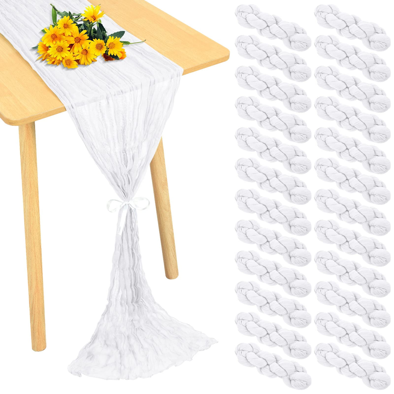 24 Pack Cheesecloth Table Runner 20 x 120 inch Cheese Cloth Table