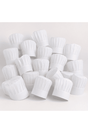 24 Pack Chef Hat Adjustable White Chef Hats Disposable Chefs Hat DIY Bakers Non Woven Fabric Cap for Adults