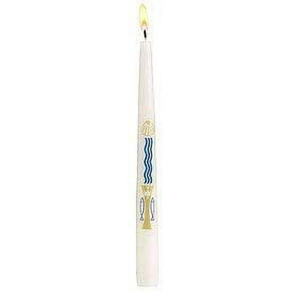 "24 Pack - Chi Rho Baptism Candle - Taper Size: 7/8 x 10"""