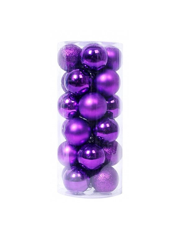 24 Pack Christmas Ball Pendant, Decorative Shatterproof Christmas Tree Pendants Hanging Christmas Baubles Balls Ornaments, Purple