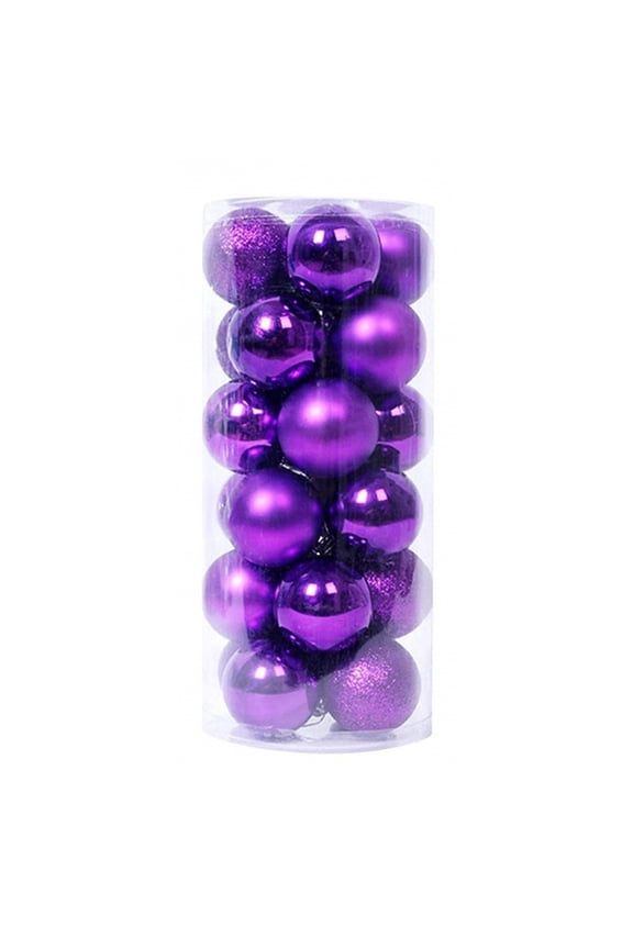 24 Pack Christmas Ball Pendant, Decorative Shatterproof Christmas Tree Pendants Hanging Christmas Baubles Balls Ornaments, Purple
