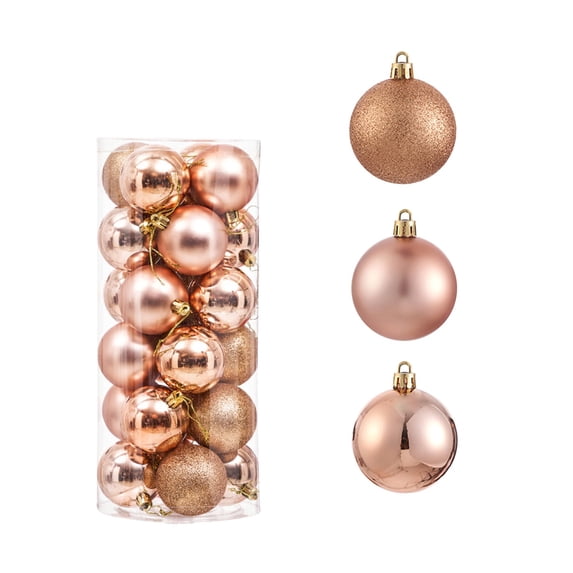 24 Pack Christmas Balls Ornaments 2.4 Inch Shatterproof Plastic Hanging Baubles 6 Colors Available For Xmas Tree Holiday Party Home Decoration