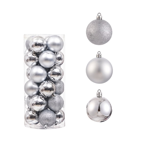 24 Pack Christmas Balls Ornaments 2.4 Inch Shatterproof Plastic Hanging Baubles 6 Colors Available For Xmas Tree Holiday Party Home Decoration