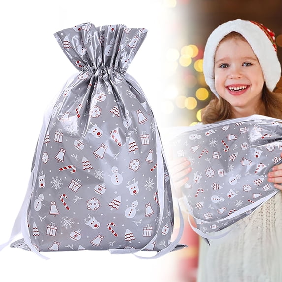 24-Pack Christmas Treat Bags,Waterproof Christmas Candy Bags,Reusable Plastic Goodie Bags for Holiday Party Favors,Snacks and Small Gifts Wrapping