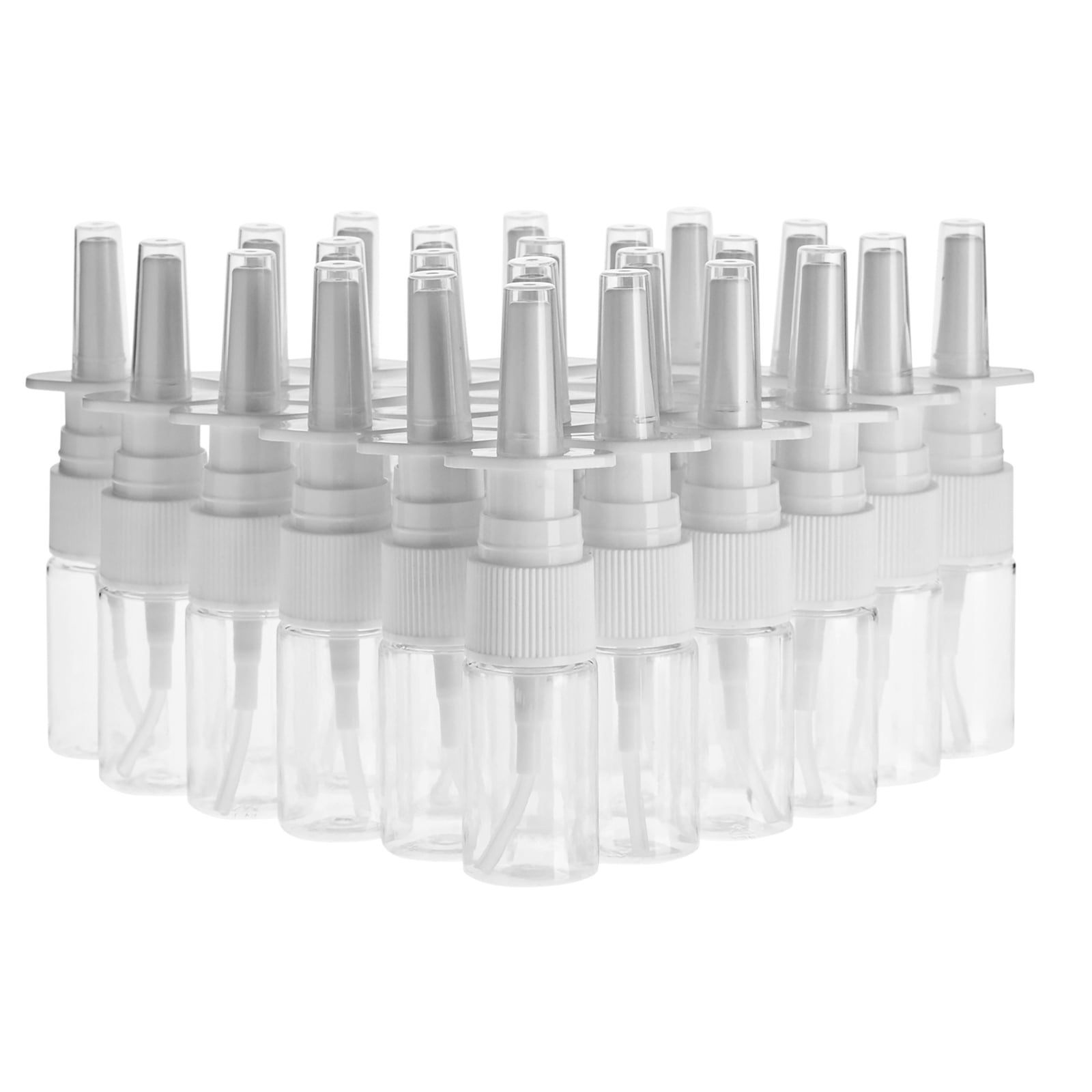 BRIGHT CREATIONS 24 Pack Clear Empty Nose Spray Bottle, Reusable Nasal Bottle for Travel Case (0.35 Oz)