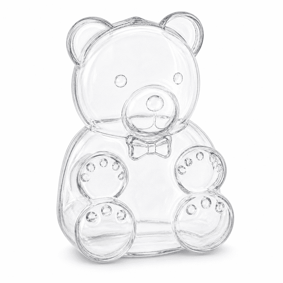 24-Pack Clear Plastic Bear Containers, Mini Bear-Shaped Candy Jars with Lids, Reusable Party Favor Storage for Valentine's Day, Birthday& Wedding Decor
