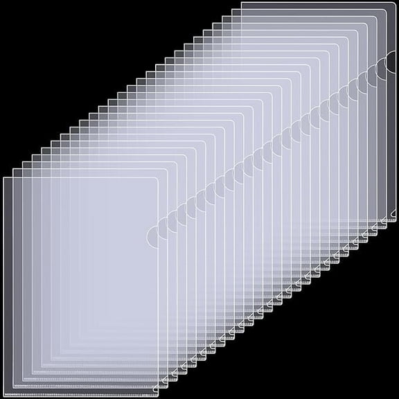 24 pack A4 Letter Size Clear Plastic Document Folders , Transparent Sleeves