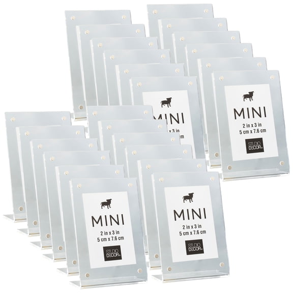 Studio Decor Clear Slanted 2" x 3" Mini Frame, 24 Pack
