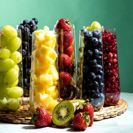 24-Pack Clear Stemless Plastic Champagne Flutes, 9oz Shatterproof Champagne Cups, Durable & Sturdy Mimosa Glasses for Parties