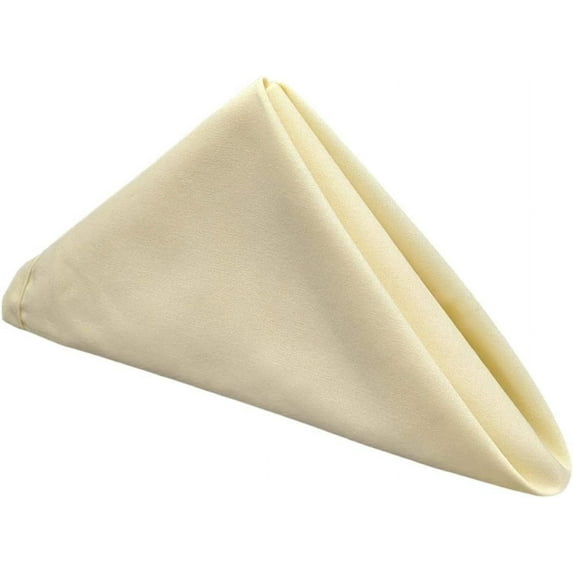 24 Pack Cloth Table Napkins / Linens - 20 Inch x 20 Inch - Easy Care 100% Spun Polyester - Cotton Like Feel - Ivory