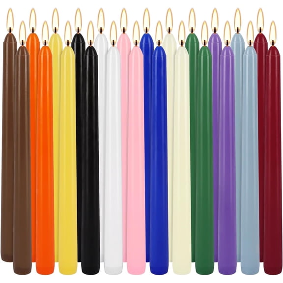 24 Pack  Color Spell Chime Candles -  Unscented Dripless,Taper Candles for Rituals, Prayer, Birthdays, Meditation, , Spells, Chime Candles - 10 Inch Tall - Ideal for Witches