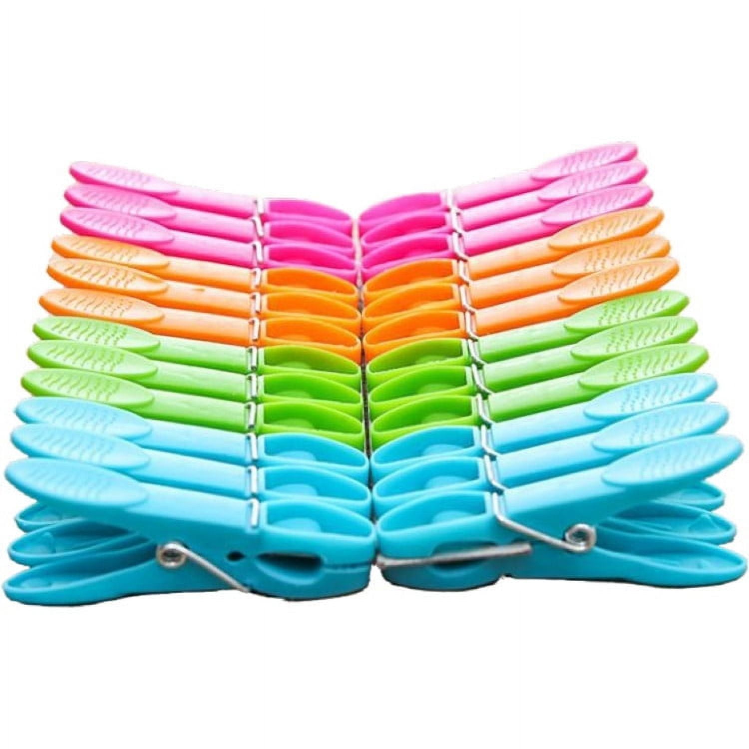 Clothes Pins Plastic Clips ,50 Pack Colorful Sock Clip , Laundry Clips With  Springs, Small Clothes Pin ,clips For Hangers ,4 Colors Clothes Drying Lin