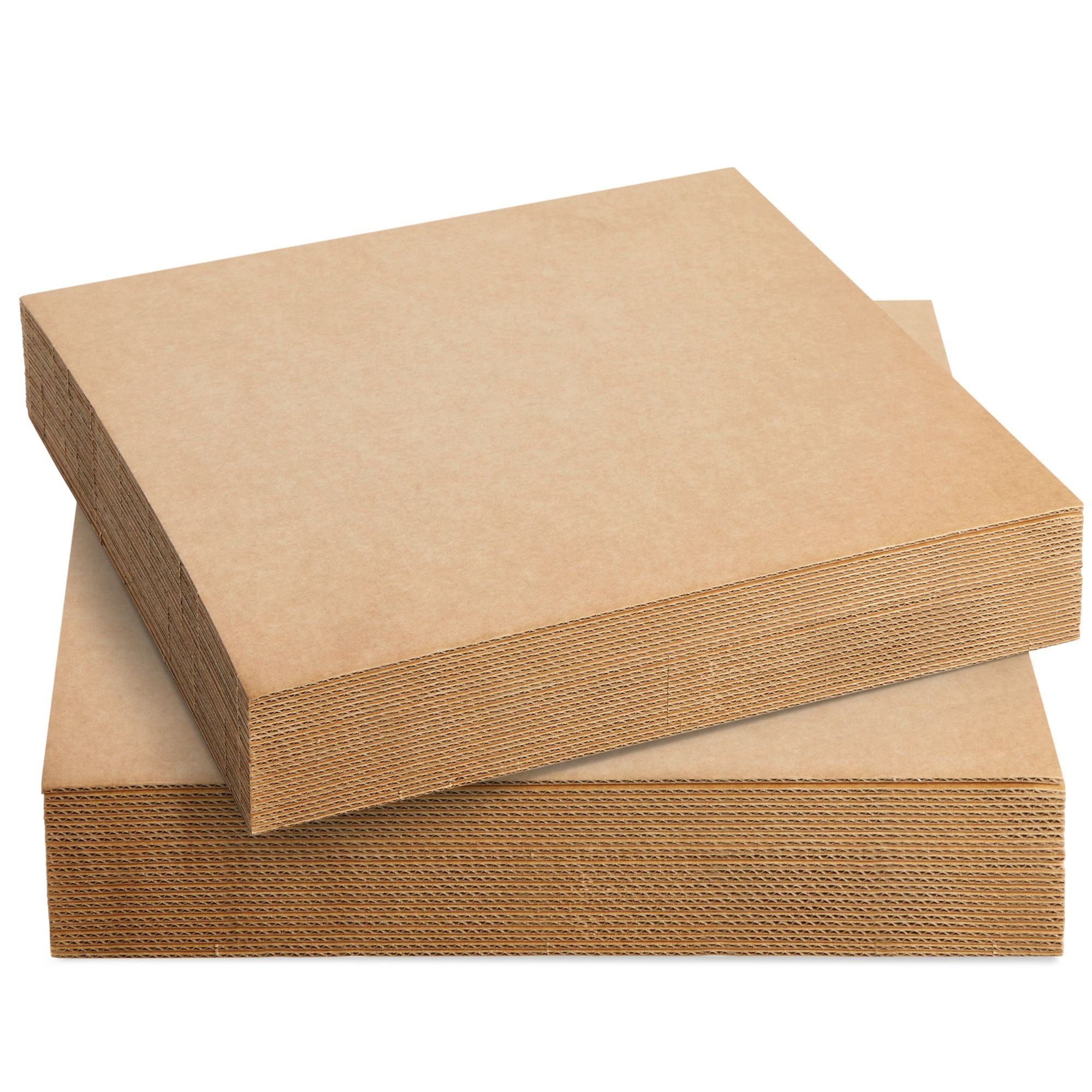 24 Pack Corrugated Cardboard Sheets 12x12, Flat Square Card Board Inserts  for Packaging, DIY Crafts