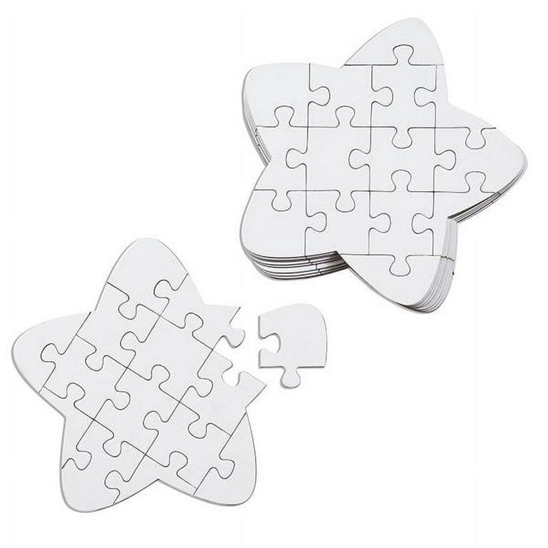 24 Pack DIY Blank Puzzle Crafts - Star