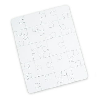 Inovart 16-Piece Blank Puzzle, 4 x 5-1/2, White - 12 puzzles per
