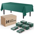 thumbnail image 1 of 24 Pack - Disposable Dark Green Plastic Tablecloth Cover Heavy Duty Plastic Rectangle Tablecloth - 54” X 108” , 24 ct, 1 of 6