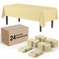 thumbnail image 1 of 24 Pack - Disposable Light Yellow Plastic Tablecloth Cover Heavy Duty Plastic Rectangle Tablecloth - 54” X 108” , 24 ct, 1 of 5