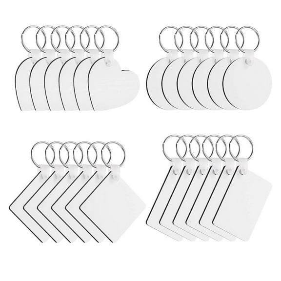24-Pack Double-Sided Heat Transfer Keychain Set