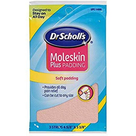 24 Pack - Dr. Scholls Moleskin Plus 4 5/8-Inch X 3 3/8 Inch Padding 3 Each