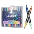 thumbnail image 1 of 24 Pack Dual Brush Tip Glitter Markers, 48 Colors, 20ml Metallic Shimmer Paint Pens for Card Making, DIY Crafts, Graffiti, Journaling, Writing & Adult Coloring, Non-Toxic Art Supplies, 1 of 9