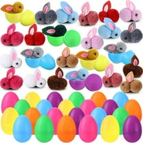 24 Pack Easter Bunny Eggs Filled, 24 Easter Eggs with 24 Cute Plush Toys Colorful Easter Basket Fillers,Easter Baskets Stuffers for Easter Party Favors Teens Egg Hunt Game Gifts