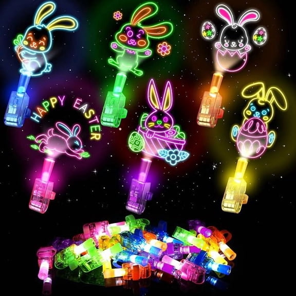 24 Pack Easter Eggs LED Finger Lights Glow in the Dark Party Favors