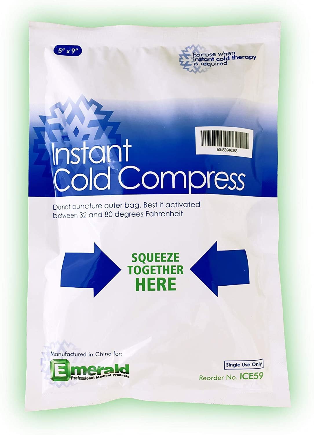 Emerald Instant Cold Compress Pack, First Aid Kit Requirement, Long  Lasting, No Freezing Required, Pack of 24 Cold Packs - Large (5 x 9) :  : Health & Personal Care