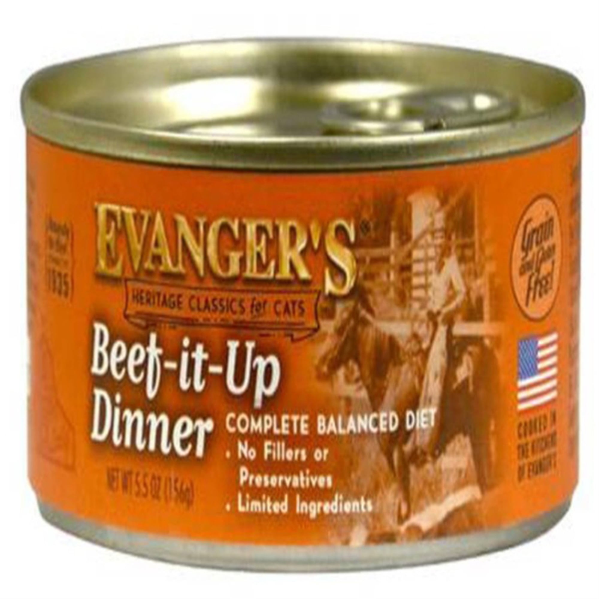 (24 Pack) Evanger's Beef It Up All Stages Wet Cat Food 5.5 Oz