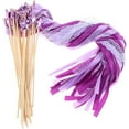thumbnail image 1 of 24 Pack Fairy Wands, Ribbon Lace Fairy Wands with Bells, Decorative Silk Stick with Streamers for Wedding Birthday Party, Pretty Pentagram Ribbon for Girls, 1 of 10