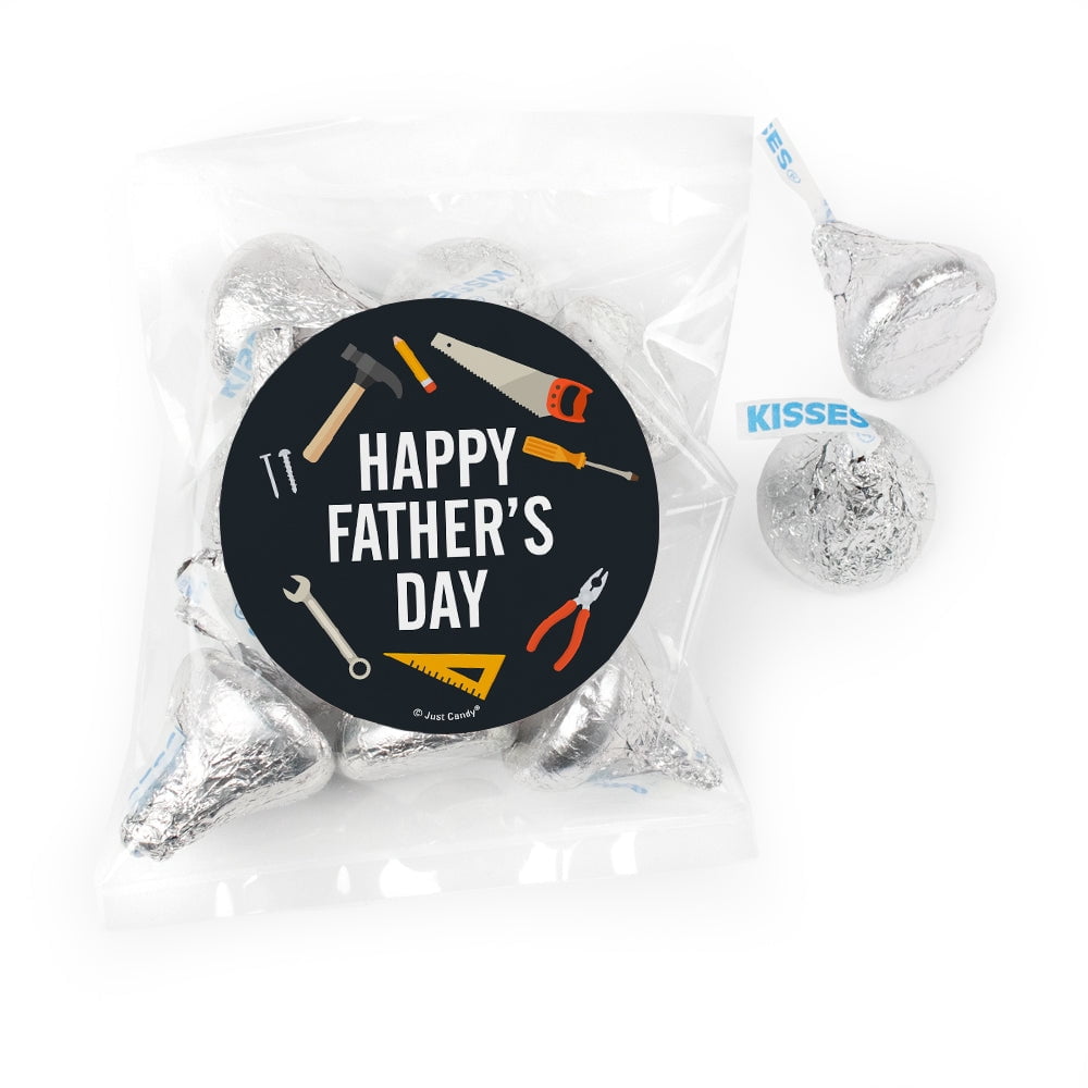 24 Pack Father's Day Candy Favor Bags Filled With Hershey's Kisses - Tools