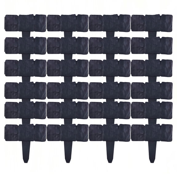 24 Pack Faux Stone Garden Edging Border, No-Dig Plastic Landscape Edging for Flower Beds, Lawn and Yard Decorative Garden Border Fence