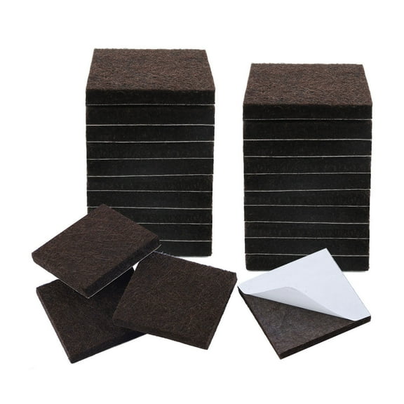 Uxcell Household 24Pcs Brown Felt Furniture Pads Square Floor Protector for Chair Legs Feet 30 x 30 x 5mm